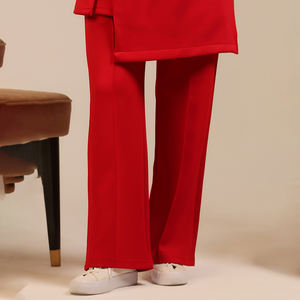 Pantalon large femme automne 2026 nouvelle mode rétro rouge taille haute décontracté prix de gros en promotion - Product Image 5