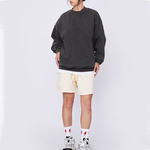 Sudaderas cuadradas extragrandes con estampado DTG personalizado, sudaderas con Jersey vintage desgastado con bordado de lana de algodón pesado - Product Image 5