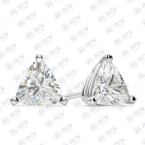 2.60 TCW trillion Cut Stud Moissanite diamant boucles d'oreilles pour femmes/anniversaire cadeau bijoux pour elle diamant goujons - Product Image 5