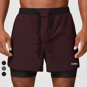 กางเกงขาสั้นวิ่งระบายอากาศได้ดีสำหรับผู้ชายกางเกงออกกำลังกายแห้งเร็วกางเกงออกกำลังกายเล่นยิมกางเกงขาสั้นออกกำลังกายแบบ2 in 1 DP Shipping - Product Image 5