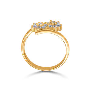 แหวนผู้หญิง Flora Twist ชุบโรเดียม ทองเหลืองประดับเพชรซิร์คอน - Product Image 5