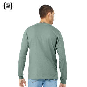 T-shirt à manches longues unisexe personnalisé en gros, 100% coton, uni, impression numérique, manches longues - Product Image 6