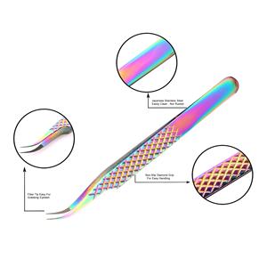 Pince à cils individuelle de type A avec logo personnalisé en acier inoxydable avec pointe pointue pour l'extension des cils et le ramassage des cils - Product Image 6