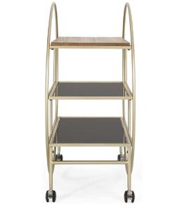 Carrito contemporáneo de estilo lujoso Carrito de servicio de hoteles de gran tamaño Pantalla de 3 niveles Carrito elegante real Fácil de mover - Product Image 3