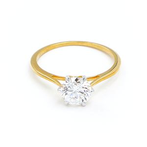 Anillo Solitario con Diamante Cultivado en Laboratorio, Oro Amarillo de 14K, Corte Redondo, Certificado IGI, para Mujer, DUA para Compradores Globales y Mercados de Exportación - Product Image 2