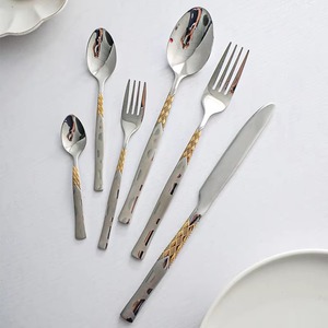 Tenedor y cuchillo de tendencia industrial, cubiertos chapados en oro, cubiertos húmedos de acero inoxidable, regalo de inauguración de la casa - Product Image 4