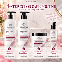 Kit de Soins Capillaires Fixateur de Couleur Acide Fournisseur d'Usine : Shampoing, Après-Shampoing, Masque, Sérum Brillant pour la Protection des Cheveux Colorés Abîmés
