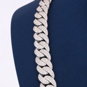 Nueva llegada VVS Lab Grown Diamond 14mm Heavy Iced Out Cadena de eslabones cubanos Plata de Ley 925 Hip Hop Joyería para hombres - Product Image 3