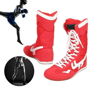 Venta al por mayor personalizado unisex exportación calidad Imitación Piel entrenamiento Taekwondo rojo zapatos de boxeo - Product Image 6