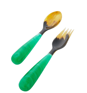 Cubiertos Cuerno Resina Ensalada Cuchara Folk Hecho a mano Perfecto Utensilios de cocina Accesorios de mesa Restaurante Hotel Uso Cubiertos - Product Image 6