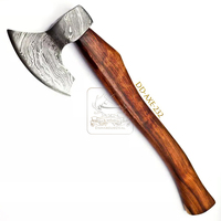 Hache de brousse de style Viking DD-AXE229 en acier Damas avec manche en bois de rose et étui en cuir de qualité industrielle pour la vente en gros