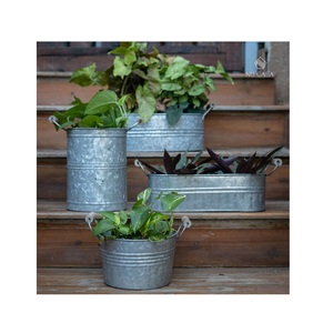 Garden Winds Oblong Planter Galvanized Metal Planters & Cast Iron Tubs oval shape best selling modern galvanized planters - Product Image 2