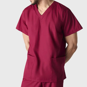 ชุดยูนิฟอร์มโรงพยาบาลแบบสั้น แขนสั้น ผ้าคอตตอน/โพลีเอสเตอร์ผสม ไซส์ใหญ่ แบบยูนิเซ็กซ์ รับออกแบบโลโก้ คอวี หลายสี ขายส่ง - Product Image 2