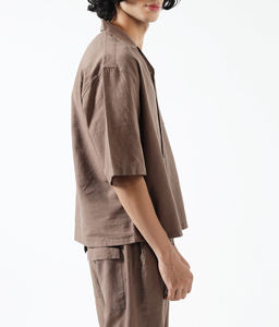 Chemise décontractée pour homme à manches trois quarts en coton 100% avec tissu satiné, boutonnée, sur mesure ODM - Product Image 3