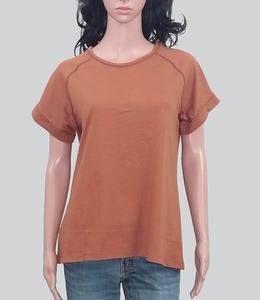Top de algodón para mujer 2025, Camiseta básica informal a la moda, tela suave, logotipo personalizado impreso, ajuste cómodo, precio barato al por mayor - Product Image 2