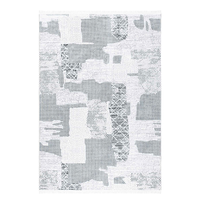 Tapis moderne en velours polyester doux bleu-gris Lotus, lavable, 10 mm, patchwork tissé, antidérapant, style Kilim turc, taille personnalisée