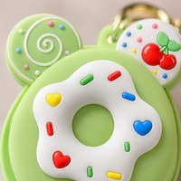 Porte-clés en silicone en forme de donut, mignon, avec chaîne, pendentif en caoutchouc souple, cadeau de Noël, vente en gros, OEM, ODM, direct