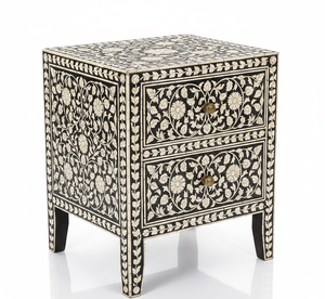 Elegante Mesa Auxiliar de Estilo Fantasía con Incrustaciones de Hueso, Mesa de Noche Duradera, Muebles de Madera Maciza Hechos a Mano, para Sala de Estar y Uso en Hoteles de Lujo - Product Image 2