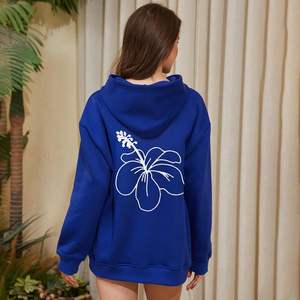 Sudadera con Capucha Extra Grande Personalizada para Mujer, Transpirable, de Algodón y Felpa, Ropa de Estar en Casa, Bordado 3D en la Parte Delantera, Súper Suave - Product Image 5