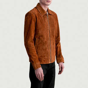 Personnaliser la veste en cuir de vachette pour hommes Blouson aviateur en cuir véritable pour tenue décontractée avec écussons personnalisés - Product Image 3