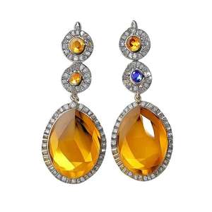 Pendientes de Plata de Ley 925 con Circonita Cúbica en Forma de Pera Amarilla, Chapados en Oro de 18K, Modernos y Elegantes, con Piedra Preciosa Amarilla Natural - Product Image 6