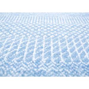 Kairos Blue Hand Knotted Wool Viscose <b>Rug</b> Skwv-26 Striped Rectangular Hallway for Home Living Handmade Patchwork Abstract Design - Product Image 3