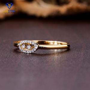 Lab-Stone Party Wear Bague en diamant 0.064 TDW Diamant taille ronde Or jaune Couleur EF-VS - Product Image 2