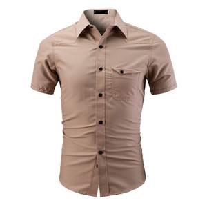 2025 nouvelle arrivée hommes décontracté travail robe chemises grande taille col montant à manches longues 100% Polyester respirant été - Product Image 2