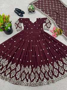 Salwar Kameez pour femmes, vêtements de fête décontractés, entièrement brodés, travail de séquence, taille XL, entièrement cousu, dupatta inclus - Product Image 5