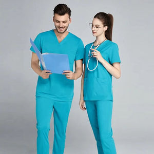 Recién llegado, conjuntos de traje médico unisex ecológico tejido con bolsillos para uso hospitalario - Product Image 6
