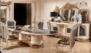 Ensemble de meubles de salle à manger de Style moderne, ensemble de Table à manger en bois artisanal à vendre, ensemble de salle à manger en métal sculpté à la main - Product Image 6