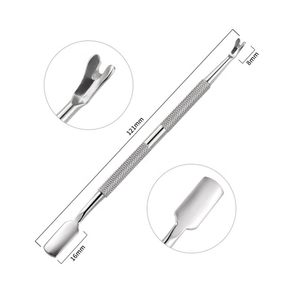 เจลทาเล็บกำจัดเล็บที่ตายแล้วหนังกำพร้าที่ดันสเตนเลสสตีลปลายสองด้านที่ดันหนังกำพร้ากรรไกร - Product Image 6