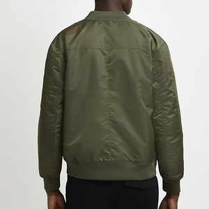 Blouson Bomber Personnalisé OEM avec Logo Brodé, Corps en Laine, Manches en Cuir, Unisexe, Style Streetwear, Mode Collégienne, Vente en Gros - Product Image 2