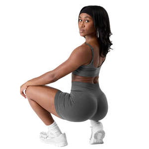 กางเกงขาสั้นออกกำลังกายผู้หญิง ทรงสูง กระชับรูปร่าง ไร้ตะเข็บ เหมาะสำหรับโยคะและกิจกรรมกีฬา - Product Image 3