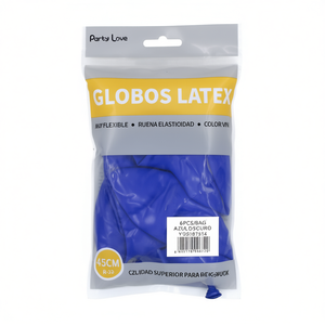 Palloncini in lattice Party Love 45cm Blu Scuro R18 Confezione da 6 pezzi per decorazione - Product Image 2