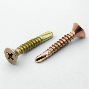 Vis à tête fraisée auto-perceuse à tête plate CKS C1022 DIN 7504 O / ISO 15482 en acier au carbone zingué jaune - Product Image 1