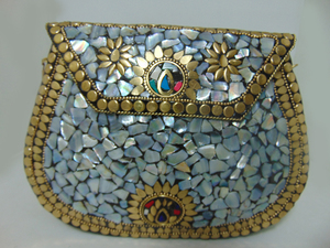 Wholesale Silver Wedding Party Ladies Elegant Flap Metal Clutch Indian Ethnic Mosaic Clutch From Delhi - Product Image 3