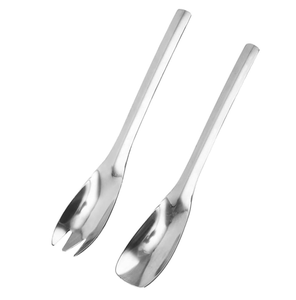 ชุดเซิฟเวอร์สลัดโลหะสแตนเลส2ชิ้นสำหรับเสิร์ฟสลัดพร้อมที่จับไม้ - Product Image 6