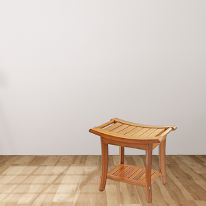 Prix de gros Chaise tabouret de bain en bambou avec étagère Organisateur de rangement pour salle de bain baignoire spa en bois imperméable - Product Image 4