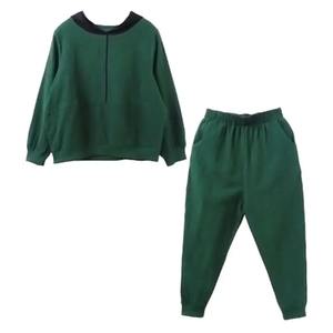 Conjunto de pantalones superiores de manga larga, conjunto de pantalones con capucha acogedores para mujer, chándal de manga larga con cremallera y cintura elástica, suave y cálido para otoño - Product Image 6