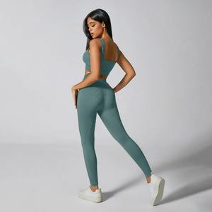 Mallas para mujer Leggings de yoga acanalados Medias deportivas Mujeres Pantalones de Yoga de punto sin costuras Blanco Femme Gym Leggings Skinny Workout - Product Image 5