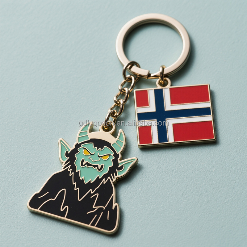 Factory Wholesale Zinc Alloy Norway Monster Keychain Troll Design