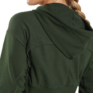 Top corto de lona informal de talla XS para mujer, sudadera de invierno de Punto ligero, soporte de alto impacto, servicios OEM impresos personalizados - Product Image 4