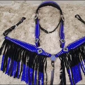 Ensemble Western Headstall & Breast Collar Set Premium Seasonal Horse Tack Designs ensemble de punaises de luxe pour cheval ensemble complet de chevaux de trait - Product Image 5