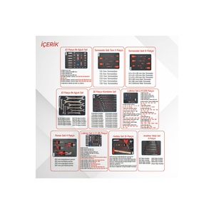 Carrito de Herramientas con Ruedas y 6 Cajones con Cerradura, Sistema de Bloqueo con Llave, Interior Rojo, 259 Piezas - Product Image 1