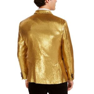 อินซีเอ็นซี อินเตอร์เนชั่นแนล คอนเซ็ปต์เสื้อเบลเซอร์ไมโครซีควินทรงสลิมฟิตขนาดใหญ่สำหรับผู้ชาย สีเหลือง - Product Image 2