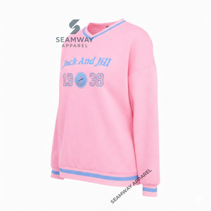 Sweat-shirt Jack And Jill Of America, pull décontracté en coton pour femme, col rond, style universitaire, surdimensionné, jersey brodé, pull de qualité supérieure - Product Image 2