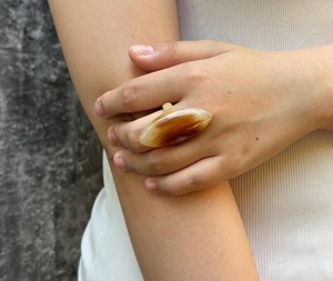 Anneaux de mode en corne de buffle naturelle de qualité supérieure, taille personnalisée, corne de bœuf polie brillante par f s i - Product Image 4