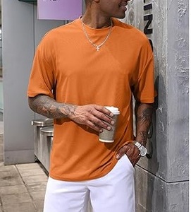 Camisetas de Manga Corta para Hombre de Primera Calidad, Cuello Redondo, Hombros Caídos, Multicolores, Casuales, de Verano, Transpirables, 100% Algodón - Product Image 4