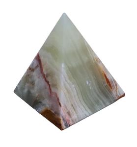 Pirámide de mármol tallada a mano de ónix verde múltiple, escultura de pirámide de ónix, pirámide de mármol de ónix - Product Image 3